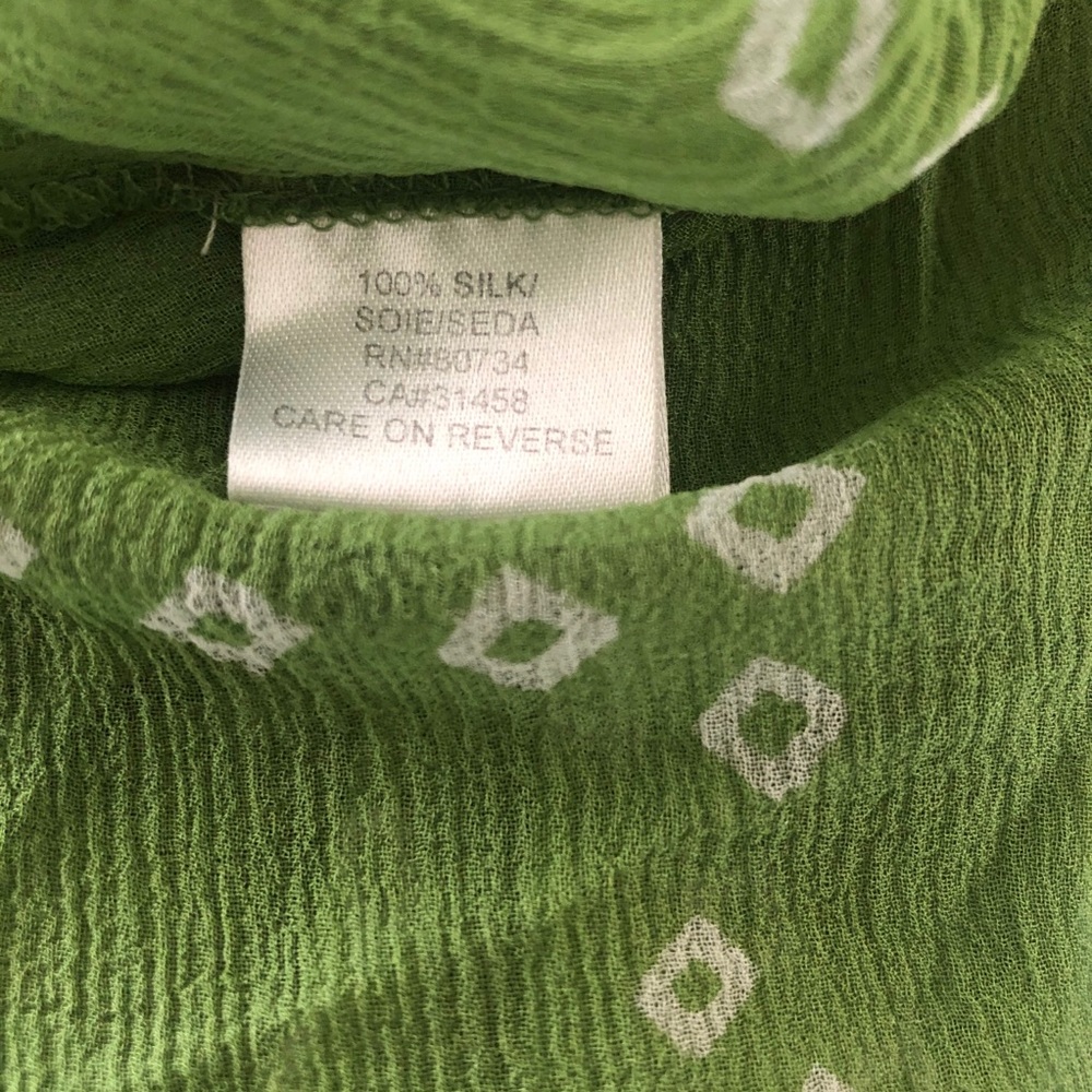 BCBGMAXAZRIA Boho V- Neck Green Long Sleeve Top S - Picture 8 of 8